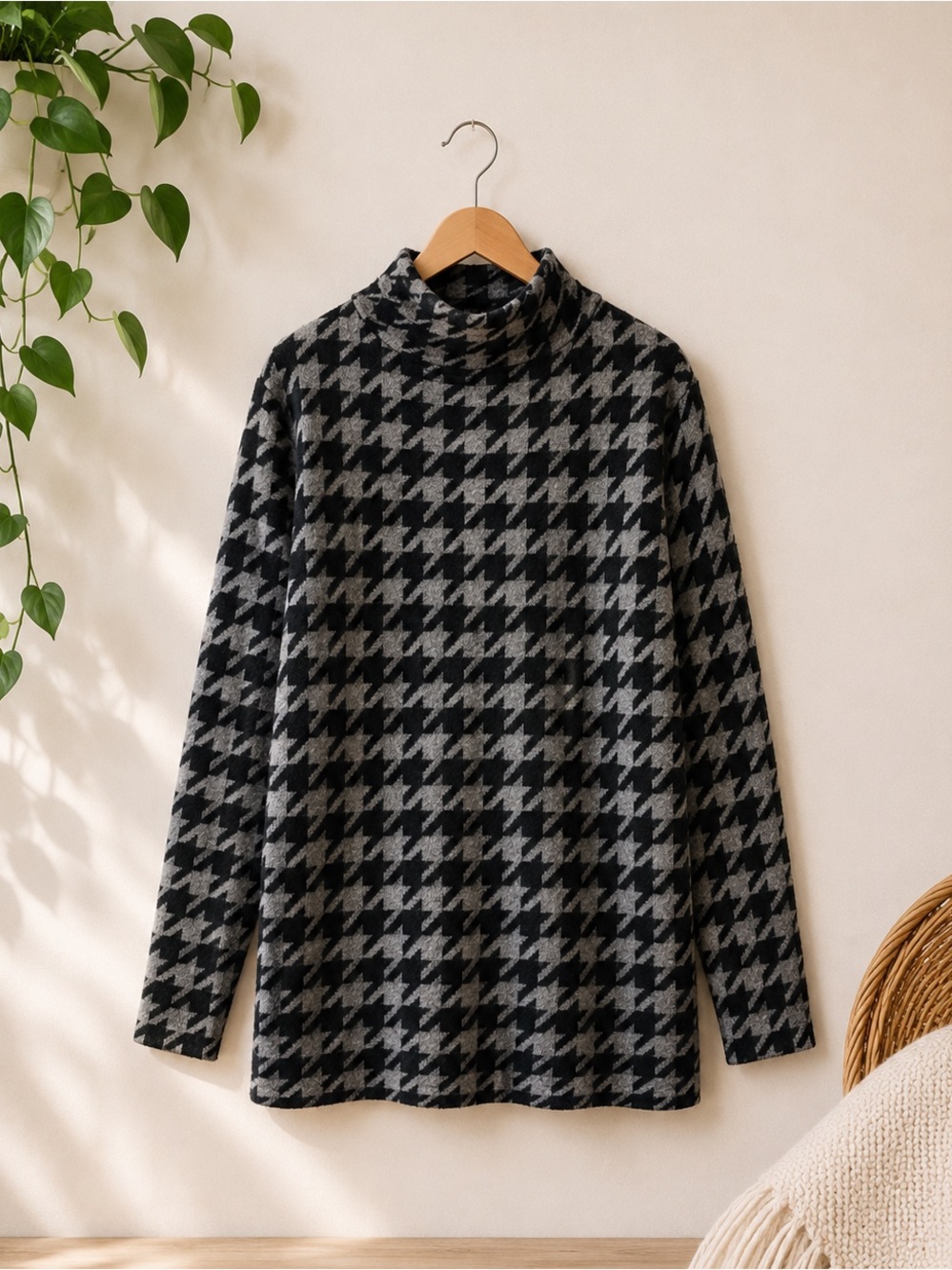 J. Jill Wearever Houndstooth Jacquard Sweater
